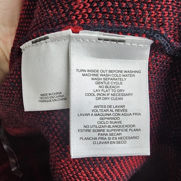 Anne Klein Black & Red Windowpane Open Front Sweater NWT - Picture 7 of 8